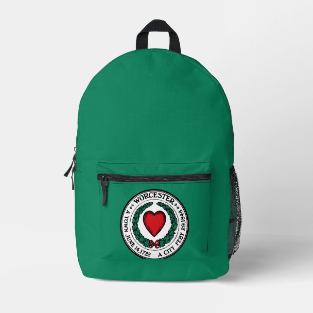 Flag of Worcester, Massachusetts Printed Backpack (Front)