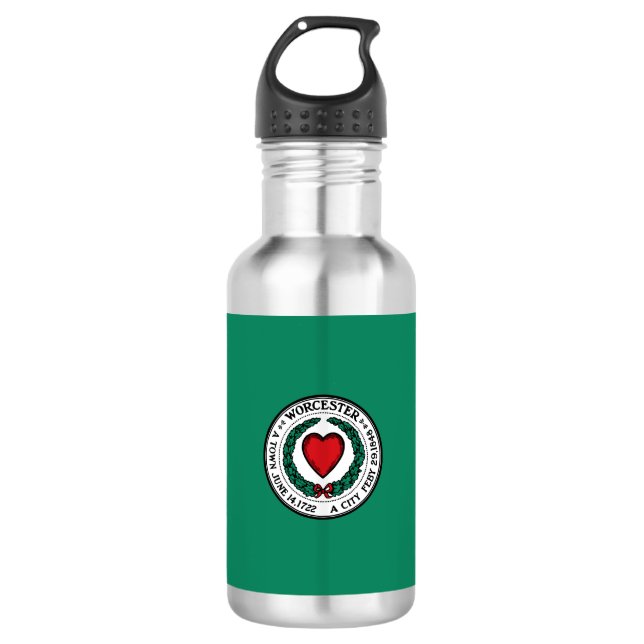 Flag of Worcester, Massachusetts Stainless Steel W 532 Ml Water Bottle (Front)