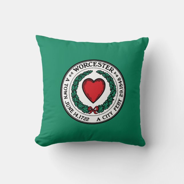 Flag of Worcester, Massachusetts Throw Pillow (Front)