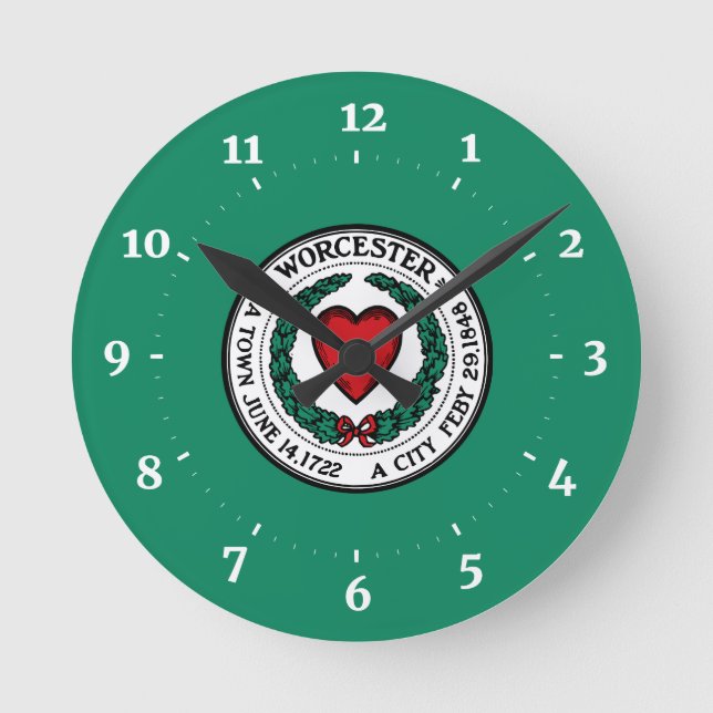 Flag of Worcester, Massachusetts Wall Clock (Front)