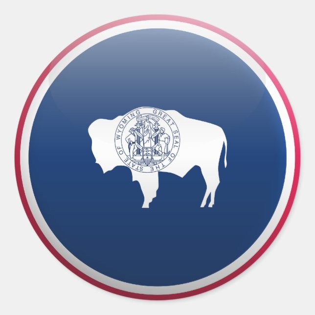Flag of Wyoming Classic Round Sticker (Front)