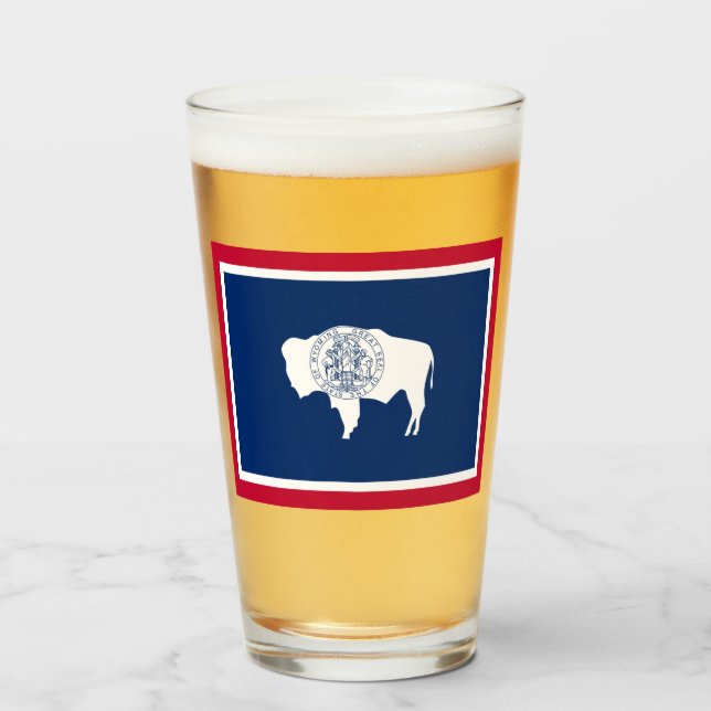Flag of Wyoming Glass (Front Filled)