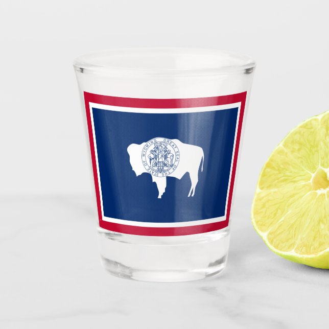 Flag of Wyoming Shot Glass (Front)