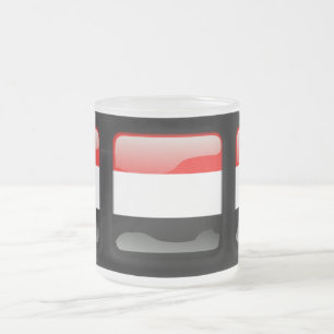 Flag of Yemen Frosted Glass Coffee Mug