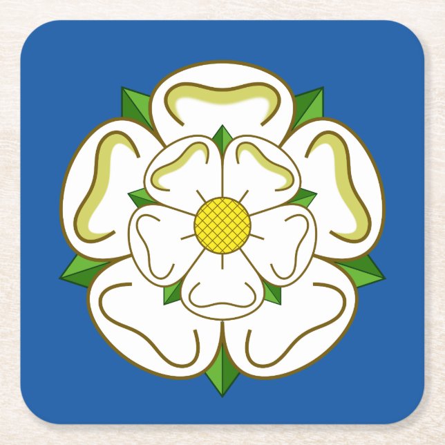 Flag of Yorkshire Square Paper Coaster (Front)
