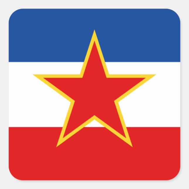 Flag of Yugoslavia Square Sticker (Front)