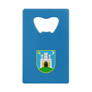 Flag of Zagreb, Croatia Credit Card Bottle Opener