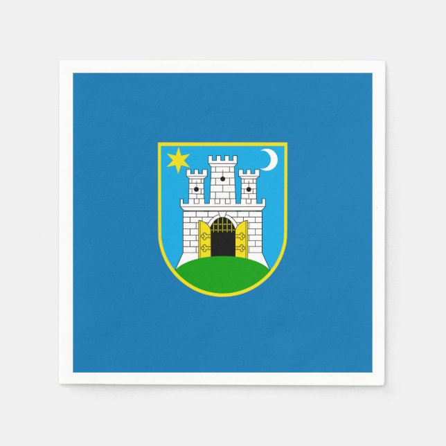 Flag of Zagreb, Croatia Napkins (Front)