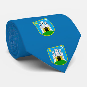 Flag of Zagreb, Croatia Neck Tie