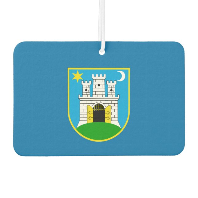 Flag of Zagreb, Croatia Neck Tie Car Air Freshener (Front)