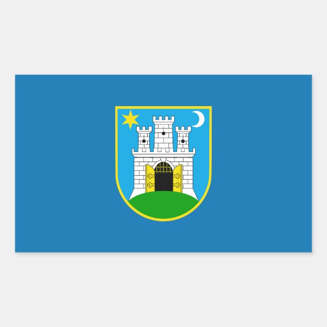 Flag of Zagreb, Croatia Rectangular Sticker (Front)