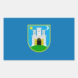 Flag of Zagreb, Croatia Rectangular Sticker