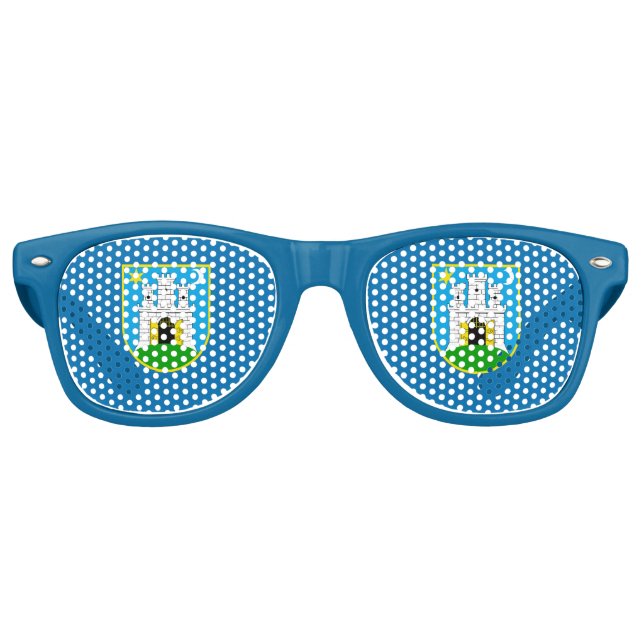 Flag of Zagreb, Croatia Retro Sunglasses (Front)