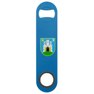 Flag of Zagreb, Croatia Speed Bottle Opener