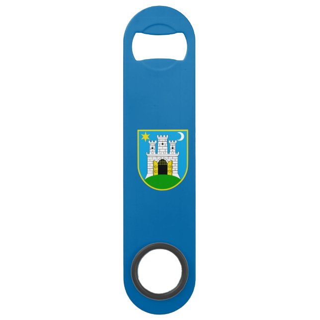Flag of Zagreb, Croatia Speed Bottle Opener (Front)