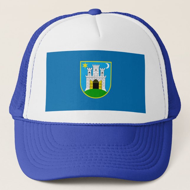 Flag of Zagreb, Croatia Trucker Hat (Front)