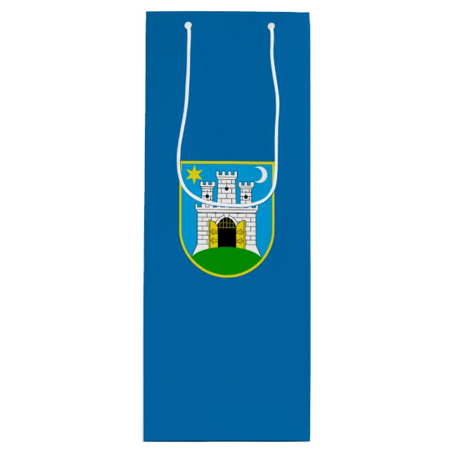 Flag of Zagreb, Croatia Wine Gift Bag (Front)