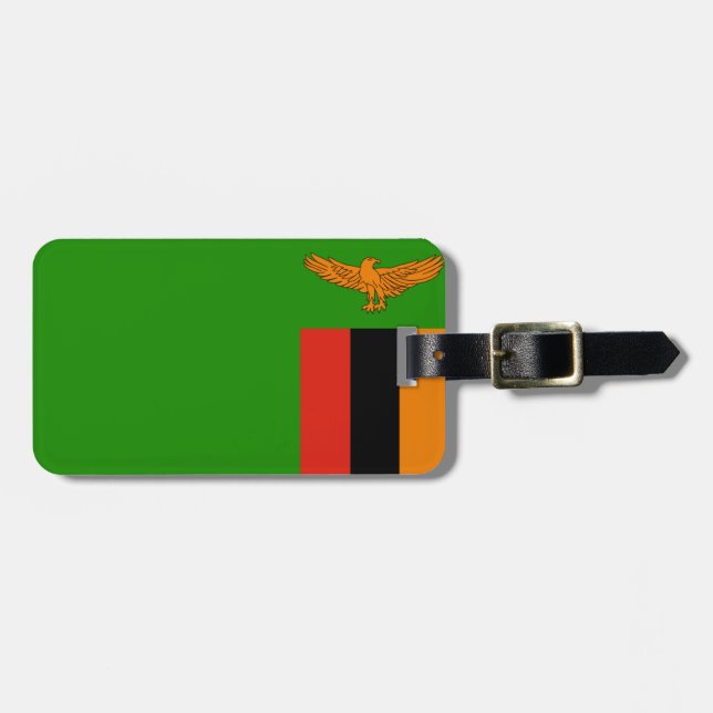 Flag of Zambia Easy ID Personal Luggage Tag (Front Horizontal)