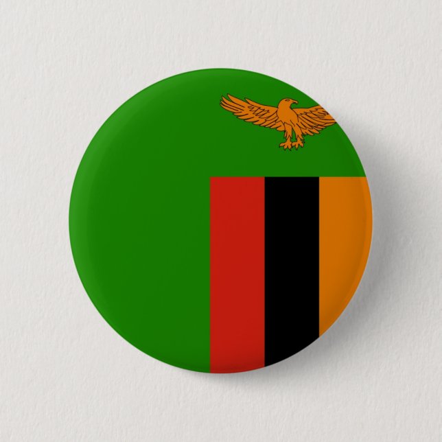 Flag of Zambia on Pin / Button Badge (Front)