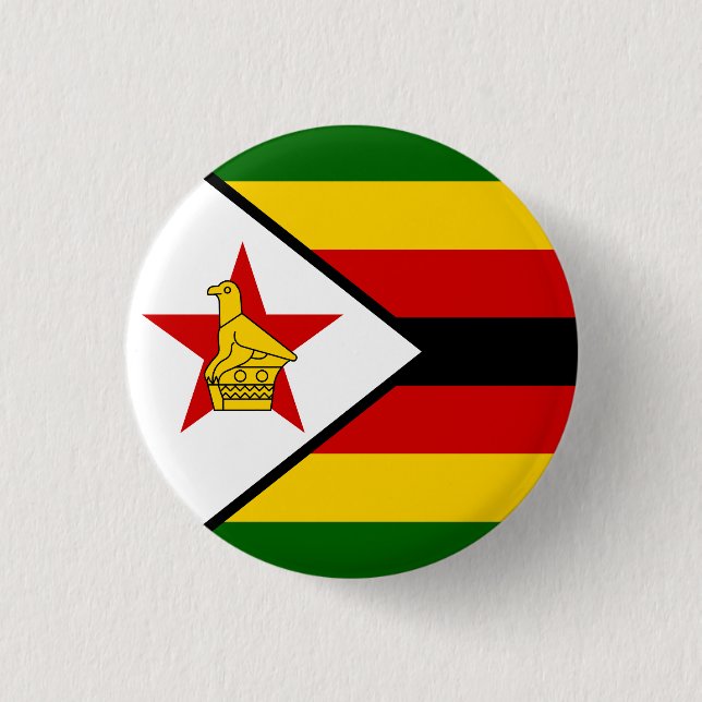 Flag of Zimbabwe 3 Cm Round Badge (Front)