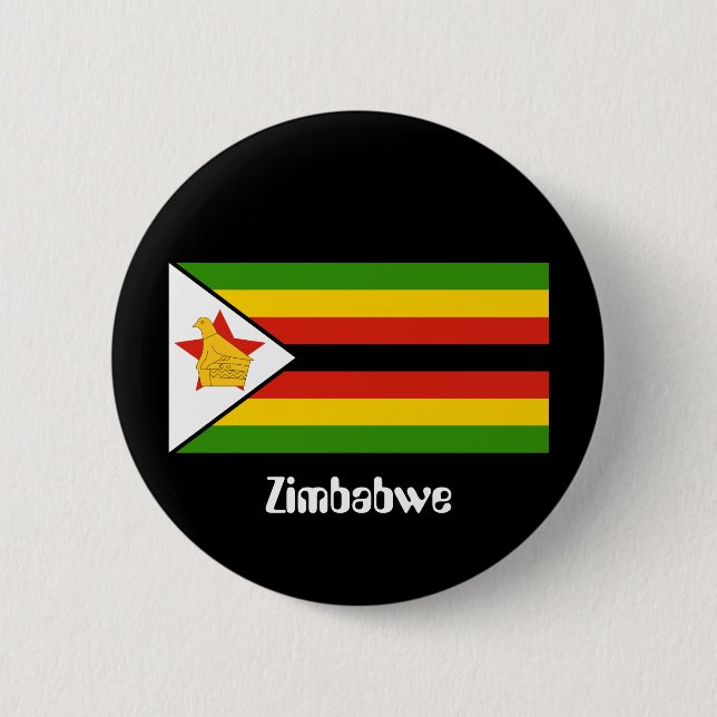 Flag of Zimbabwe 6 Cm Round Badge (Front)