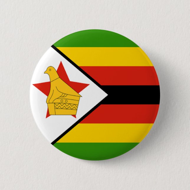 Flag of Zimbabwe 6 Cm Round Badge (Front)