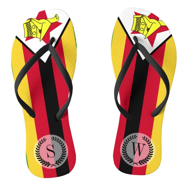 Flag of Zimbabwe Flip Flops (Footbed)