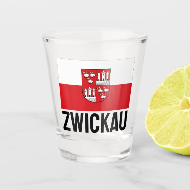 Flag of Zwickau, Germany Shot Glass (Front)
