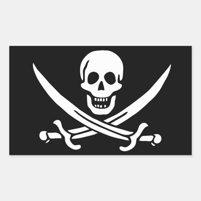Flag Pirate Jolly Roger Rectangular Sticker (Front)