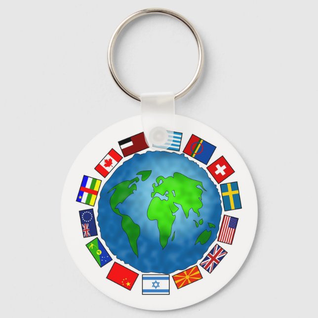 Flag Planet Key Ring (Front)