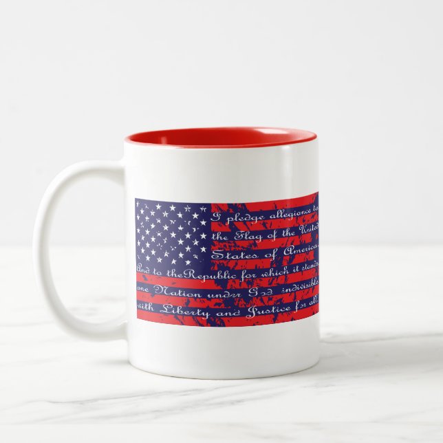 Flag-Pledge Two-Tone Coffee Mug (Left)