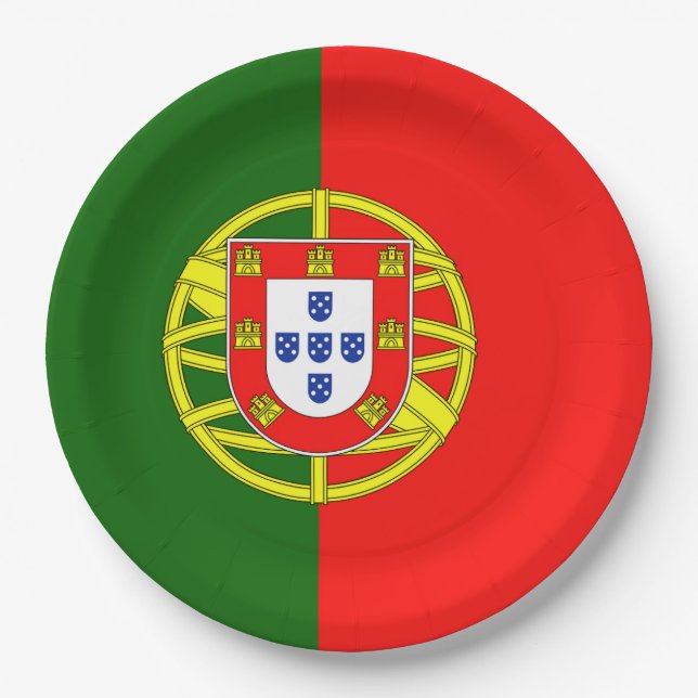 Flag Portugal Paper Plate (Front)