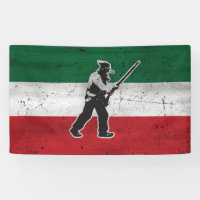 Flag Quebec and Patriot Henri Julien eroded