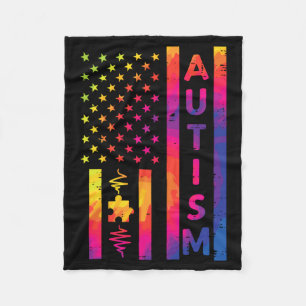Flag Rainbow Tie Dye Au Puzzle Patriot Men Women Fleece Blanket