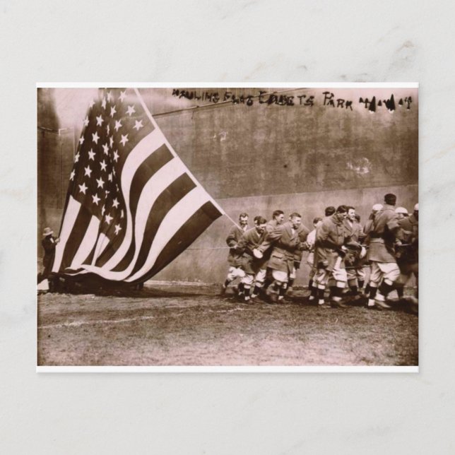 Flag Raising Ceremony 1914 Ebbets Field Postcard (Front)