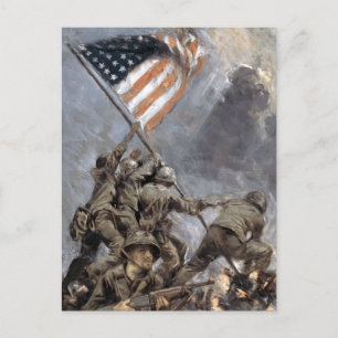 Flag-raising on Mount Suribachi, Iwo Jima,  1945 Postcard