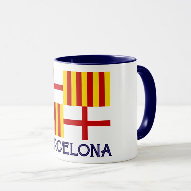 Flag Red White Yellow Barcelona Nationalist Art Mug (Front Right)