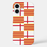 Flag Red White Yellow Barcelona Vector Art