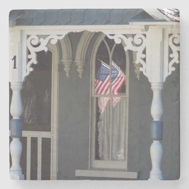 Flag Reflections - Martha's Vineyard  Stone Coaster (Front)