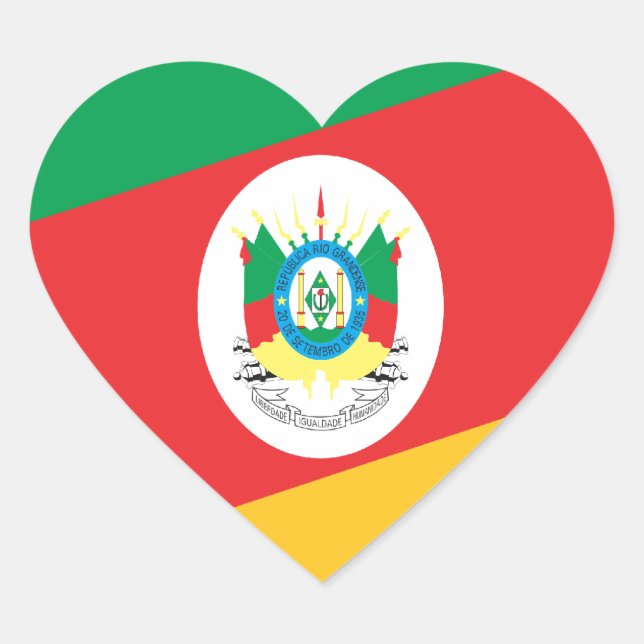 Flag Rio Grande do Sul Heart Sticker (Front)