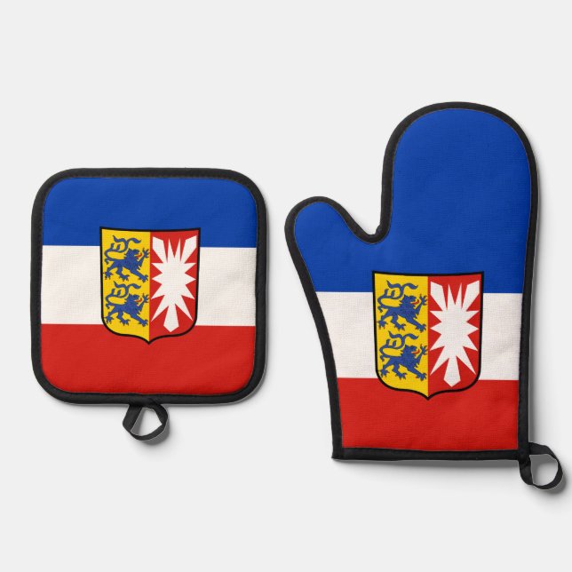 Flag Schleswig-Holstein Mouse Pad Oven Mitt & Pot Holder Set (Front)
