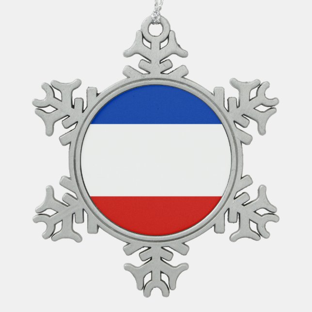 Flag Schleswig-Holstein Snowflake Pewter Christmas Snowflake Pewter Christmas Ornament (Front)