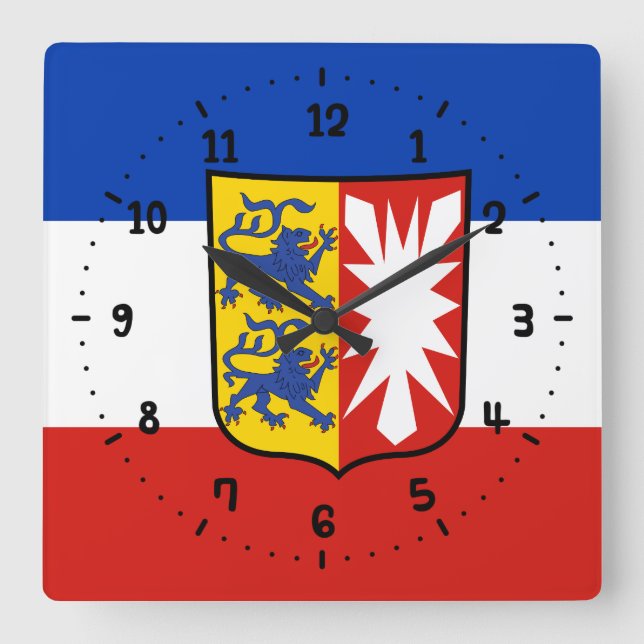 Flag Schleswig-Holstein Square Wall Clock (Front)