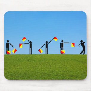 Flag Semaphore Quiz - Golf Mouse Mat