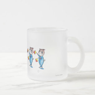 Flag Signal Cat/Hello Glass drink ware Frosted Gla Coffee Mug