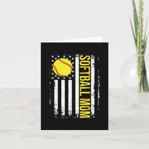Flag Softball Team Softball Mum Mothers Day Women Card