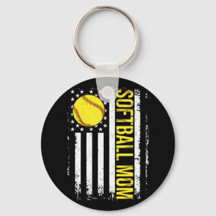 Flag Softball Team Softball Mum Mothers Day Women  Key Ring