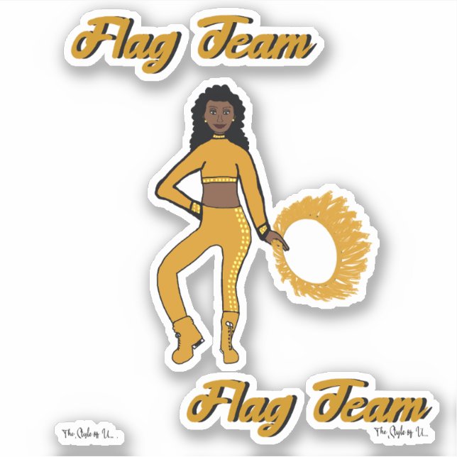 Flag Team Ring Stickers ( Gold ) (Front)