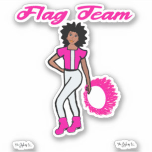 Flag Team Ring Stickers ( Pink 2)