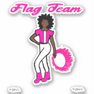 Flag Team Ring Stickers ( Pink Pink)